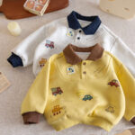 Boys' Casual Lapel Collar Pullover Sweatshirt for Spring & Autumn - Image 4