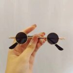 Funny Round Small Glasses Men's Trendy Small Lenses Sunglasses Douyin Internet Celebrities Funny Personality Retro Small Round Frame Sunglasses