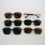 Square Large Sunglasses Donghai Crystal Flat Glass Metal Full-Frame Glasses Running Rivers And Lakes Stalling Sunglasses