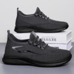 Shoes Men's Casual Shoes Cross-Border Plus Size Temu Fly Knitted Shoes, Breathable Mesh Shoes, Versatile Men's Shoes, Soft Soles, Comfortable Single Shoes - Image 4