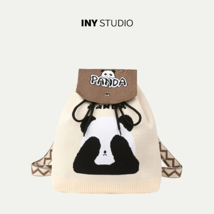 [Backpack Adjustable Flap Style] Color-block Eye-Covering Beige 52002