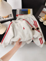 Korean Spring and Autumn New Children's Set 2026 Fashionable Sweatshirt Set for Boys and Girls, Children's Spring Sports Children's Wear