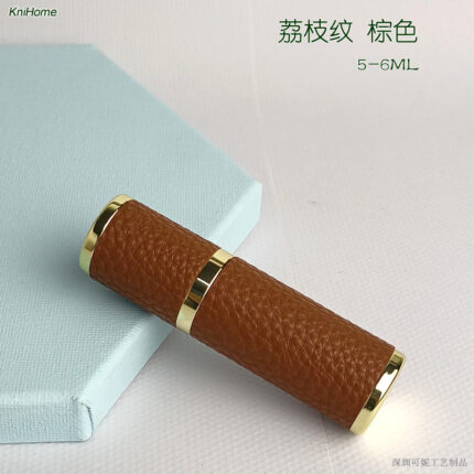 5ML gold shell; Lychee pattern: brown; Zinc alloy veneer + inner glass bottle