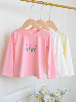 Girls' Thin Long-Sleeve Base T-Shirt Spring/Autumn Trendy Inner Top for Babies & Little Girls