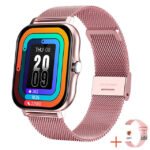 Pink steel strap   silicone strap