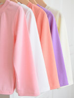 Girls' Thin Long-Sleeve Base T-Shirt Spring/Autumn Trendy Inner Top for Babies & Little Girls - Image 4