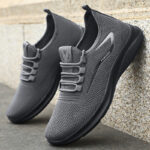 Shoes Men's Casual Shoes Cross-Border Plus Size Temu Fly Knitted Shoes, Breathable Mesh Shoes, Versatile Men's Shoes, Soft Soles, Comfortable Single Shoes