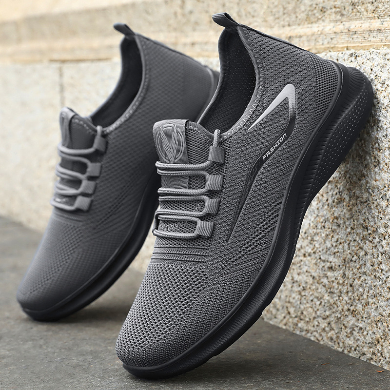 O1CN01XOZuuY2NT75eKKbii_2209247099963-0-cib.jpg Shoes Men's Casual Shoes Cross-Border Plus Size Temu Fly Knitted Shoes, Breathable Mesh Shoes, Versatile Men's Shoes, Soft Soles, Comfortable Single Shoes - Image 1