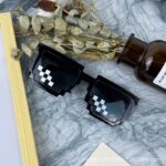 Funny Anime-Style Pixel Eyes TikTok Influencer Mosaic Sunglasses Disco Party Sunglasses - Image 3