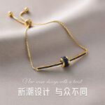 Yunyao does not fade cross-border hot selling titanium steel bracelet women's cinquefoil diamond ins style personality 18K vacuum electroplating combination - Image 2