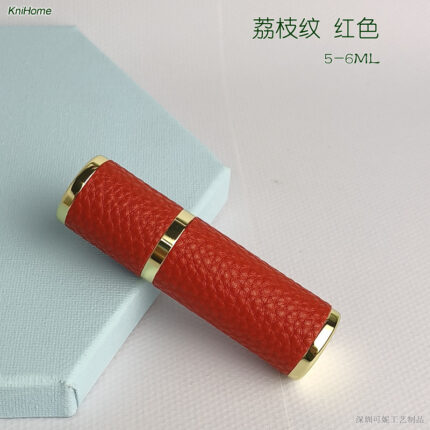 5ML gold shell; Lychee pattern: red; Zinc alloy veneer + inner glass bottle