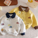 Boys' Casual Lapel Collar Pullover Sweatshirt for Spring & Autumn - Image 3