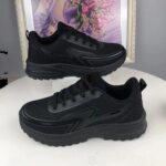 Spring and Autumn Leather Waterproof Non-Slip Sneakers Men's Black Work Shoes Light Sole Casual Running Shoes Men's - Image 4
