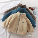 Children's lambswool jacket plus fleece jacket men's and women's treasure are the same autumn and winter new baby