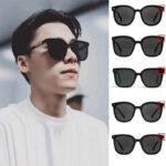 Korean Black-Frame Sunglasses For Men Sunscreen Seaside Driving UV Protection Round Face Slimming Sunglasses INS Wholesale - Image 2