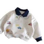 Boys' Casual Lapel Collar Pullover Sweatshirt for Spring & Autumn - Image 5