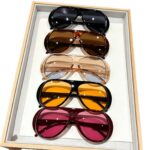 5 Pairs Of Large-Frame Pilot Sunglasses For Women, Premium Look, Y2K Fashion Sunglasses, UV-Blocking Sunglasses - Image 5
