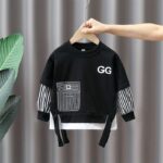 Boys' suit spring and autumn clothes 2026 new children's handsome fashion clothes trendy baby spring Internet celebrity sweatshirt - Image 2