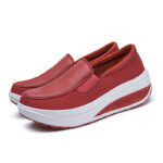 White MD Sole Platform Rocker Shoes  Comfortable Wedge Nurse & Work Sneakers For Women - Image 3