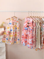 Girls foreign floral dresses, summer girls, sleeveless vest dresses, princess dresses, thin baby cute nightdresses