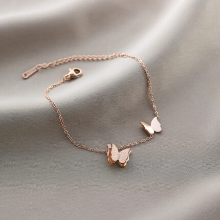 Frosted butterfly rose gold