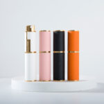 10ML Leather Rotating Perfume Bottle, Glass Cosmetic Oral Spray, Pressed Empty Bottle - Image 2