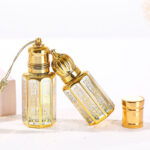 12ml Middle Eastern Gold-Foil Roller Perfume Bottle Luxury Glass Essential Oil & Attar Dispenser - Image 4