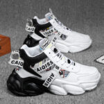 Winter Men's Shoes, Winter Middle School Basketball Sports Running Sneakers, Teenagers Casual High-Top Platform Daddy Trendy Shoes - Image 5
