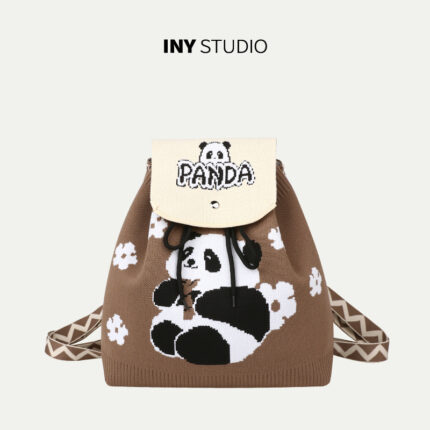 [Backpack Adjustable Flap Style] Color-blocked Bamboo Coffee 52001