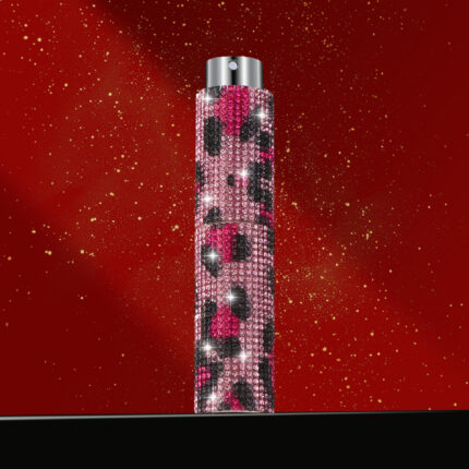 10ml; Pink leopard print; ABS + glass