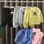 Children's Winter Warm Fleece Sweatshirt Set  Thickened Hooded Pullover & Sports Sweatpants Two-Piece Outfit for Girls & Babies