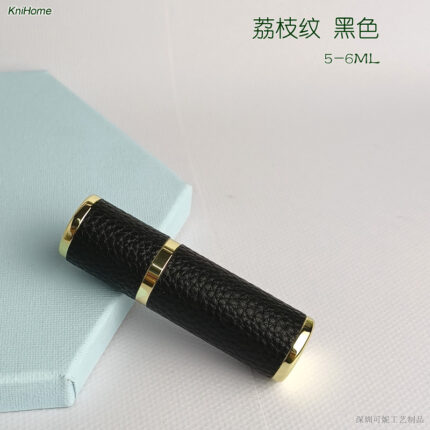 5ML gold shell; Lychee pattern: black; Zinc alloy veneer + inner glass bottle