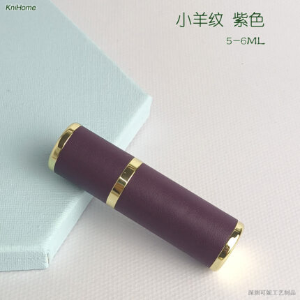 5ML gold shell; Little Lamb Stripe: Purple; Zinc alloy veneer + inner glass bottle