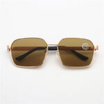 Square Large Sunglasses Donghai Crystal Flat Glass Metal Full-Frame Glasses Running Rivers And Lakes Stalling Sunglasses - Image 4