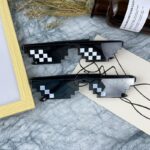 Funny Anime-Style Pixel Eyes TikTok Influencer Mosaic Sunglasses Disco Party Sunglasses - Image 4