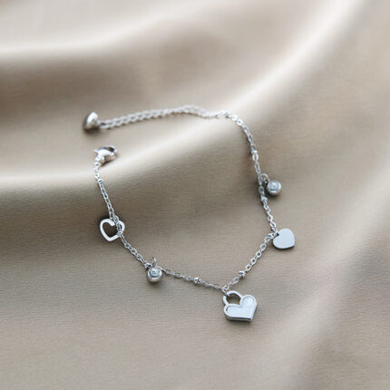 White shellfish heart diamond steel color