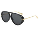 European and American Toad Sunglasses 2026 New Large Frame Pilot Premium Glasses Double Beam Women's Fashionable Retro Sunglasses - Image 3