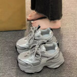 Lightweight Mesh Chunky Dad Sneakers  Breathable Platform Athleisure Shoes For Summer Women - Image 3