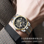 Men's Light Luxury Skeleton Quartz Watch Luminous Hands, Waterproof & Roman Dial - Image 2