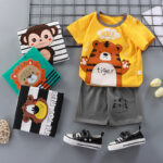2026 Summer Kids' Thin Cotton Short-Sleeve T-Shirt & Shorts Set Breathable Two-Piece Outfit for Babies & Toddlers (Wholesale)