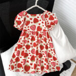 Girls' Summer Cotton Silk Floral Princess Dress Short-Sleeve Full-Print Dress for Babies & Kids - Image 13