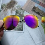 Gold frame purple red film