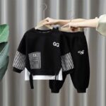 Boys' suit spring and autumn clothes 2026 new children's handsome fashion clothes trendy baby spring Internet celebrity sweatshirt
