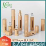 5ml & 10ml Bamboo Essential Oil Bottles Refillable Fine Mist Spray & Roll-On Vial For DIY Fragrance