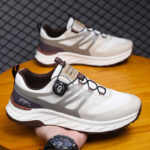 Men's Shoes Spring And Summer 2026 New Lace-Free Shoe Laces Adult Casual Sneakers Swivel Button Running Dad Trendy Shoes