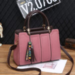 European & American Style Large-Capacity Commuter Tote Fashionable Solid Color Spliced Shoulder & Handbag - Image 4