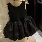 Girls' Black Backless Bubble Skirt Tank Dress  Summer Sleeveless Princess Sundress - Image 3