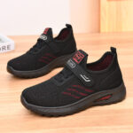 Women's Breathable Flyknit Slip-On Walking Shoes with Decorative Laces - Image 3