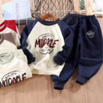 Boys' Spring/Autumn Two-Piece Sweatshirt Set  Trendy Casual Baby & Kids' Clothing Outfit (Wholesale)