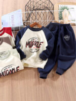 Boys' Spring/Autumn Two-Piece Sweatshirt Set  Trendy Casual Baby & Kids' Clothing Outfit (Wholesale)